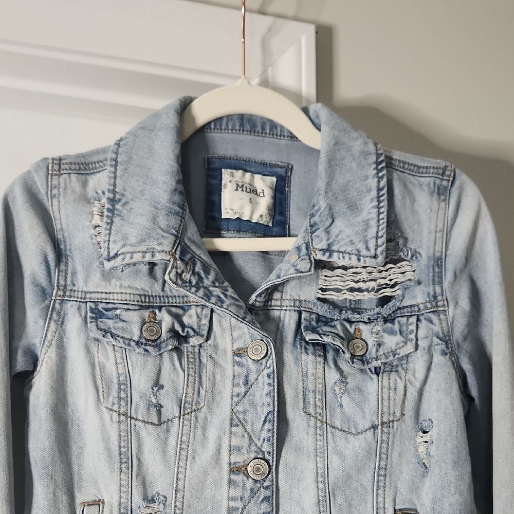 Distressed Denim Jacket | Mudd | Size S - Picture 2 of 5